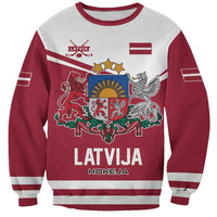 Custom Hockey 2026 Latvia Sweatshirt Latvians Go Champions