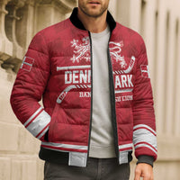 Custom Hockey 2026 Denmark Bomber Puffer Jacket Danish Lions Go Champions