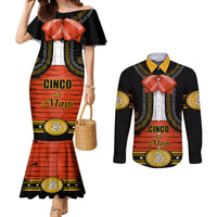 Cinco de Mayo 2024 Couples Matching Mermaid Dress and Long Sleeve Button Shirt Traje de Charro Style