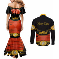 Cinco de Mayo 2024 Couples Matching Mermaid Dress and Long Sleeve Button Shirt Traje de Charro Style