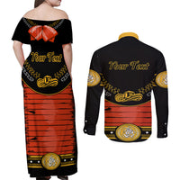 Cinco de Mayo 2024 Couples Matching Off Shoulder Maxi Dress and Long Sleeve Button Shirt Traje de Charro Style - Wonder Print Shop