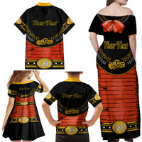 Cinco de Mayo 2024 Family Matching Off Shoulder Maxi Dress and Hawaiian Shirt Traje de Charro Style - Wonder Print Shop