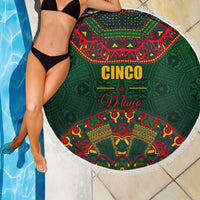 Cinco de Mayo 2024 Beach Blanket Mexican Folk Pattern - Wonder Print Shop