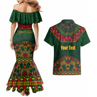 Cinco de Mayo 2024 Couples Matching Mermaid Dress and Hawaiian Shirt Mexican Folk Pattern - Wonder Print Shop