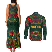 Cinco de Mayo 2024 Couples Matching Tank Maxi Dress and Long Sleeve Button Shirt Mexican Folk Pattern - Wonder Print Shop