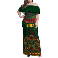 Cinco de Mayo 2024 Family Matching Off Shoulder Maxi Dress and Hawaiian Shirt Mexican Folk Pattern - Wonder Print Shop