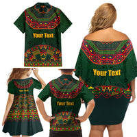 Cinco de Mayo 2024 Family Matching Off Shoulder Short Dress and Hawaiian Shirt Mexican Folk Pattern - Wonder Print Shop
