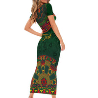 Cinco de Mayo 2024 Family Matching Short Sleeve Bodycon Dress and Hawaiian Shirt Mexican Folk Pattern - Wonder Print Shop