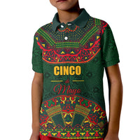 Cinco de Mayo 2024 Kid Polo Shirt Mexican Folk Pattern - Wonder Print Shop
