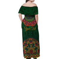 Cinco de Mayo 2024 Off Shoulder Maxi Dress Mexican Folk Pattern - Wonder Print Shop