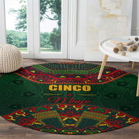 Cinco de Mayo 2024 Round Carpet Mexican Folk Pattern