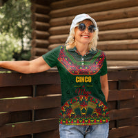 Cinco de Mayo 2024 Women Polo Shirt Mexican Folk Pattern - Wonder Print Shop