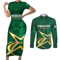 Custom Pakistan Cricket Couples Matching Short Sleeve Bodycon Dress and Long Sleeve Button Shirt The Boys In Green