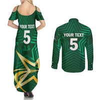 Custom Pakistan Cricket Couples Matching Summer Maxi Dress and Long Sleeve Button Shirt The Boys In Green