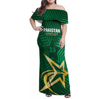 Custom Pakistan Cricket Family Matching Off Shoulder Maxi Dress and Hawaiian Shirt The Boys In Green