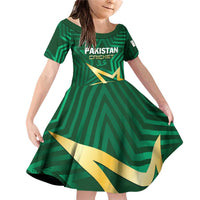 Custom Pakistan Cricket Family Matching Off Shoulder Short Dress and Hawaiian Shirt The Boys In Green
