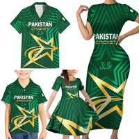 Custom Pakistan Cricket Family Matching Short Sleeve Bodycon Dress and Hawaiian Shirt The Boys In Green