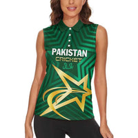 Custom Pakistan Cricket Women Sleeveless Polo Shirt The Boys In Green