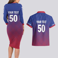 Custom Afghanistan Cricket Afghan Atalan Couples Matching Long Sleeve Bodycon Dress and Hawaiian Shirt Glorious Nation Victorious Team