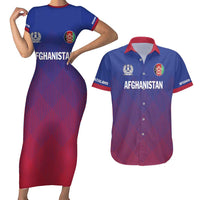 Custom Afghanistan Cricket Afghan Atalan Couples Matching Short Sleeve Bodycon Dress and Hawaiian Shirt Glorious Nation Victorious Team