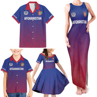 Custom Afghanistan Cricket Afghan Atalan Family Matching Tank Maxi Dress and Hawaiian Shirt Glorious Nation Victorious Team