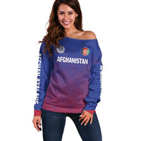 Custom Afghanistan Cricket Afghan Atalan Off Shoulder Sweater Glorious Nation Victorious Team