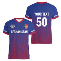 Custom Afghanistan Cricket Afghan Atalan Women V-Neck T-Shirt Glorious Nation Victorious Team