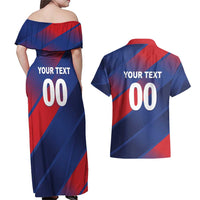 Custom England Cricket Couples Matching Off Shoulder Maxi Dress and Hawaiian Shirt Come On Three Lions