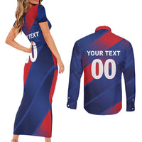 Custom England Cricket Couples Matching Short Sleeve Bodycon Dress and Long Sleeve Button Shirt Come On Three Lions