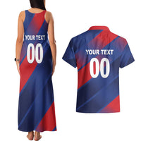 Custom England Cricket Couples Matching Tank Maxi Dress and Hawaiian Shirt Come On Three Lions