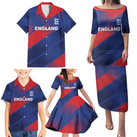 Custom England Cricket Family Matching Puletasi and Hawaiian Shirt Come On Three Lions