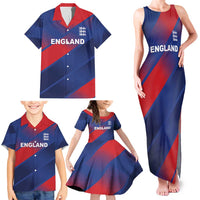 Custom England Cricket Family Matching Tank Maxi Dress and Hawaiian Shirt Come On Three Lions