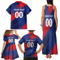 Custom England Cricket Family Matching Tank Maxi Dress and Hawaiian Shirt Come On Three Lions