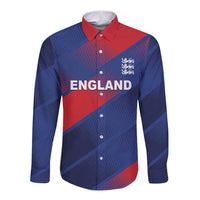 Custom England Cricket Long Sleeve Button Shirt Come On Three Lions