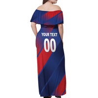 Custom England Cricket Off Shoulder Maxi Dress Come On Three Lions