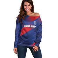 Custom England Cricket Off Shoulder Sweater Come On Three Lions