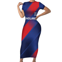 Custom England Cricket Short Sleeve Bodycon Dress Come On Three Lions