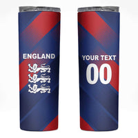 Custom England Cricket Skinny Tumbler Come On Three Lions