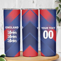 Custom England Cricket Skinny Tumbler Come On Three Lions