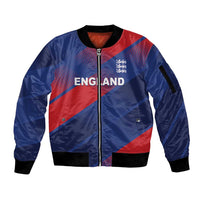 Custom England Cricket Sleeve Zip Bomber Jacket Come On Three Lions
