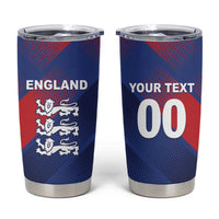 Custom England Cricket Tumbler Cup Come On Three Lions