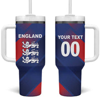 Custom England Cricket Tumbler With Handle Come On Three Lions