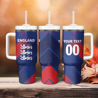 Custom England Cricket Tumbler With Handle Come On Three Lions