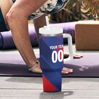 Custom England Cricket Tumbler With Handle Come On Three Lions