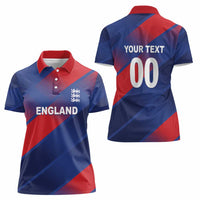 Custom England Cricket Women Polo Shirt Come On Three Lions