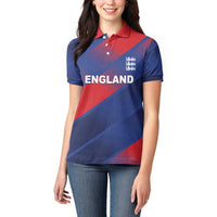 Custom England Cricket Women Polo Shirt Come On Three Lions