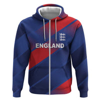 Custom England Cricket Zip Hoodie Come On Three Lions
