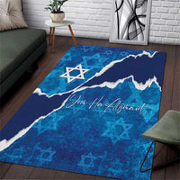 Israel Yom Ha'atzmaut Area Rug Star of David Grunge Style