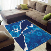 Israel Yom Ha'atzmaut Area Rug Star of David Grunge Style