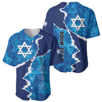 Personalized Israel Yom Ha'atzmaut Baseball Jersey Star of David Grunge Style